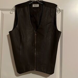 Dark Brown Genuine Leather Vest